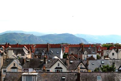 High angle view of townscape against sky