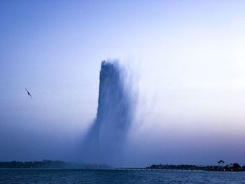 Panoramic view of sea against clear sky