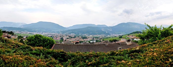 High angle view of townscape against sky