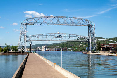Bridge over river against sky