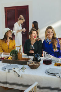 Female friends having meal