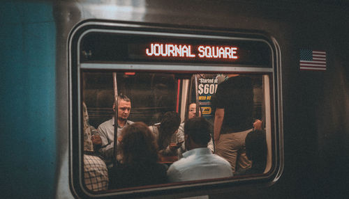 Group of people in train