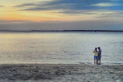 Scenic view of sea during sunset