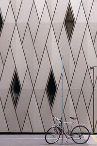 Bicycle against building