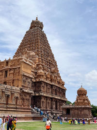 Low angle view of temple against sky