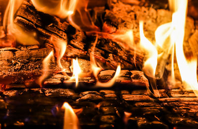 Close-up of burning candles