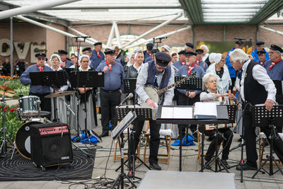 Group of people at music concert