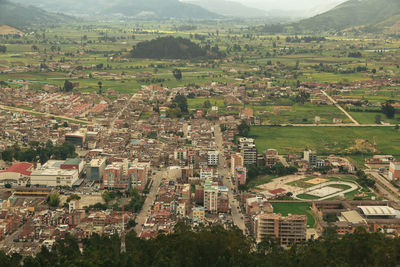 High angle view of townscape