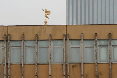 Low angle view of horse sculpture