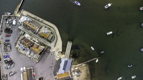 High angle view of cars in city