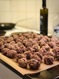 Close-up of ice cream on table