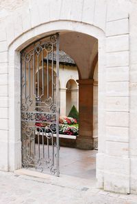 Open door of entrance of building