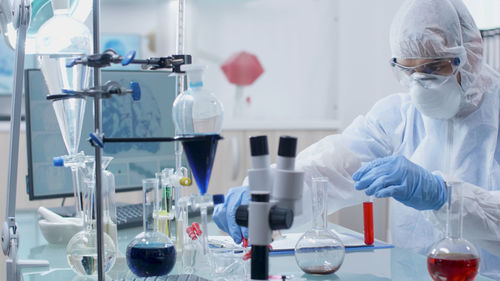 Scientist working in laboratory