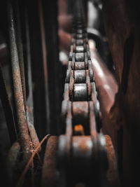 High angle view of old machinery