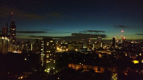 Illuminated city at night