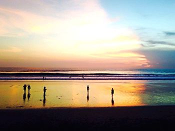 Scenic view of sea at sunset