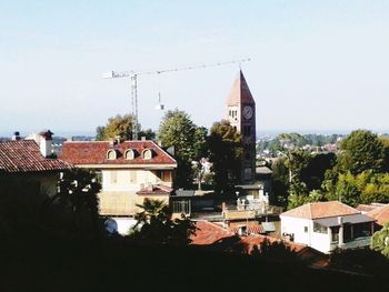 Residential buildings with houses in background