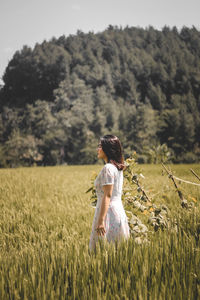 Indonesian women playing in the rice fields