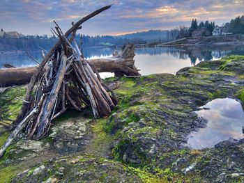 Scenic view of river against sky