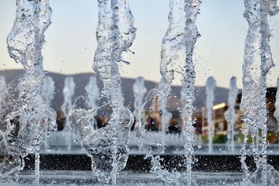 Close-up of water splashing in fountain