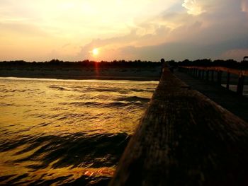 Scenic view of sunset over sea