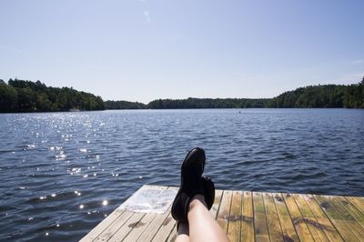 Reflection of bare trees in water