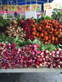 Fruits for sale at market stall