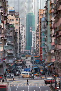 City street with buildings in background