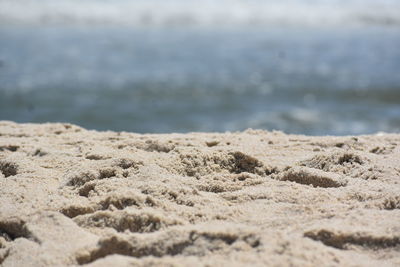 Surface level of sand on beach