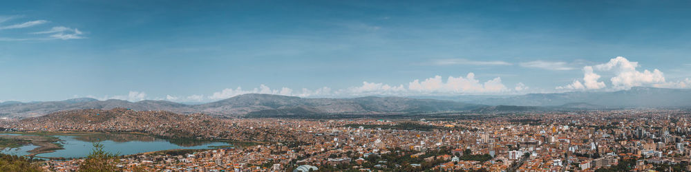 Panoramic view of townscape against sky