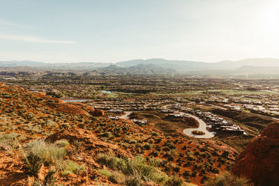 Desert landscape surrounding the suburbs of st. george utah