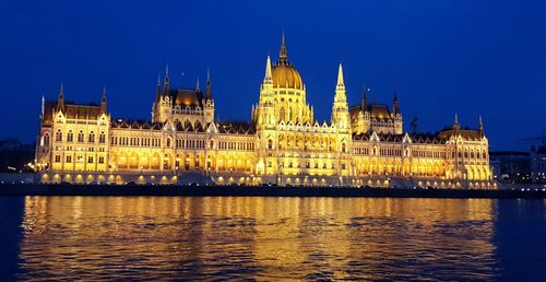 View of illuminated building at night