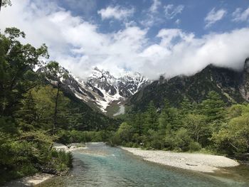 Scenic view of mountains against sky