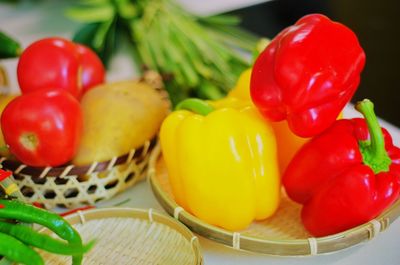 Close-up of fresh vegetables on basket