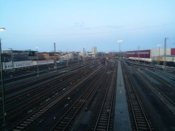 Railroad tracks against sky