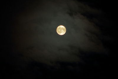 Low angle view of moon in sky