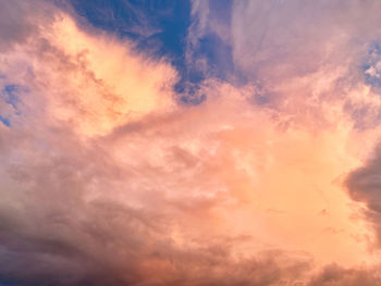 Low angle view of clouds in sky during sunset