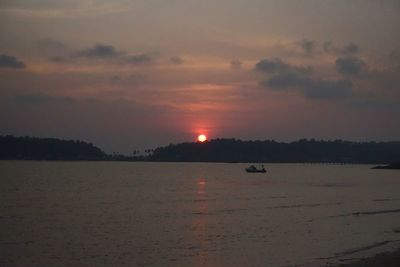 Scenic view of sunset over sea