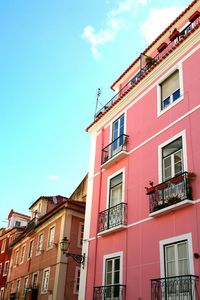 Low angle view of residential buildings against sky