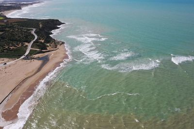 High angle view of beach