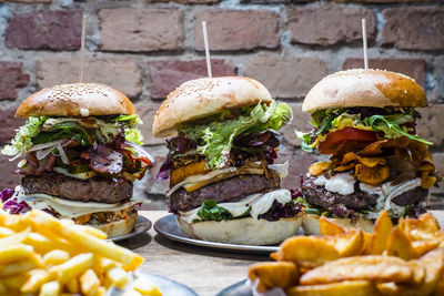 Close-up of food on table