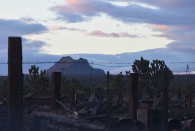 Panoramic view of mountains against sky