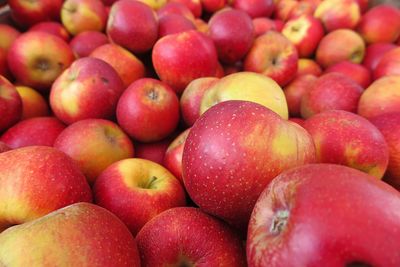 Full frame shot of apples at market stall