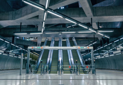 Fovam ter metro line 4 subway train station in budapest, hungary