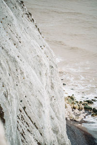 High angle view of rocky beach