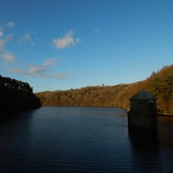 Scenic shot of calm lake against sky