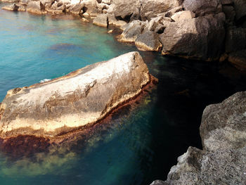 Rock formations in sea