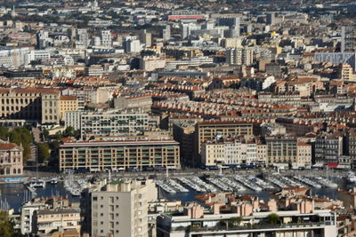 High angle view of townscape