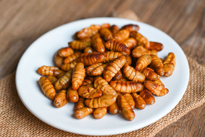 Close-up of food in plate on table