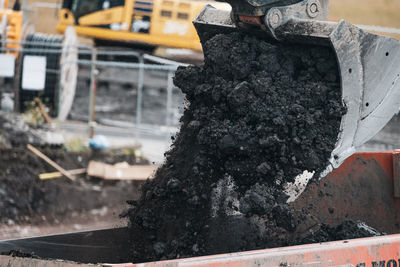 Close-up of machinery at construction site